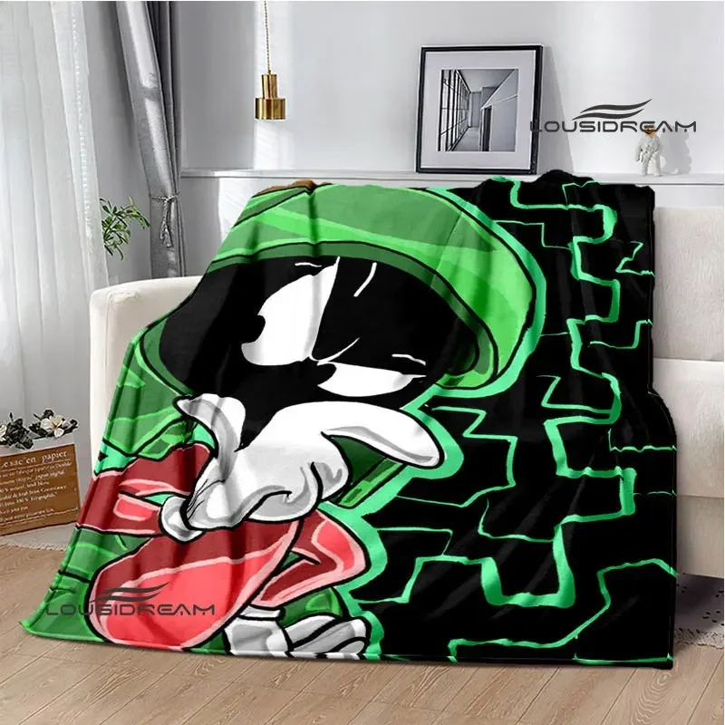 

Marvin The Martian cartoon print blanket children's warm flannel soft and comfortable home travel blanket birthday gift