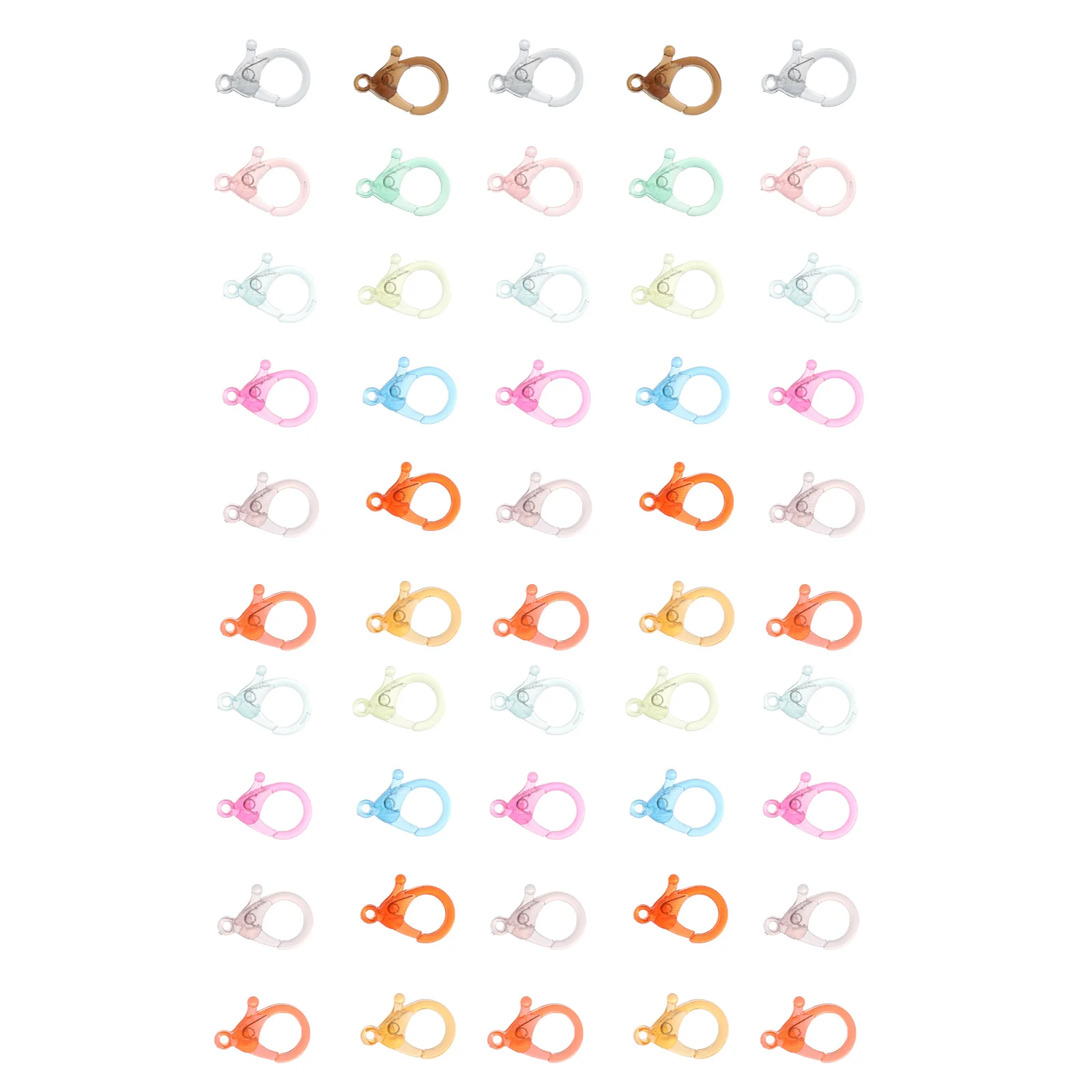 

50pcs Acrylic Plastic Lobster Clasp Clips Multicolor Keychain Craft Supplies Durable DIY Jewelry Accessories Toy Connection