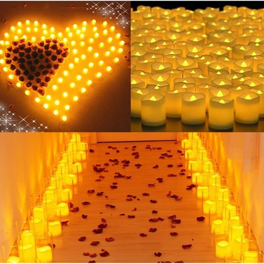 3/6/12Pcs Flameless LED Candles Tea Light Creative Lamp Battery Powered Home Wedding Birthday Party Decoration Lighting Dropship