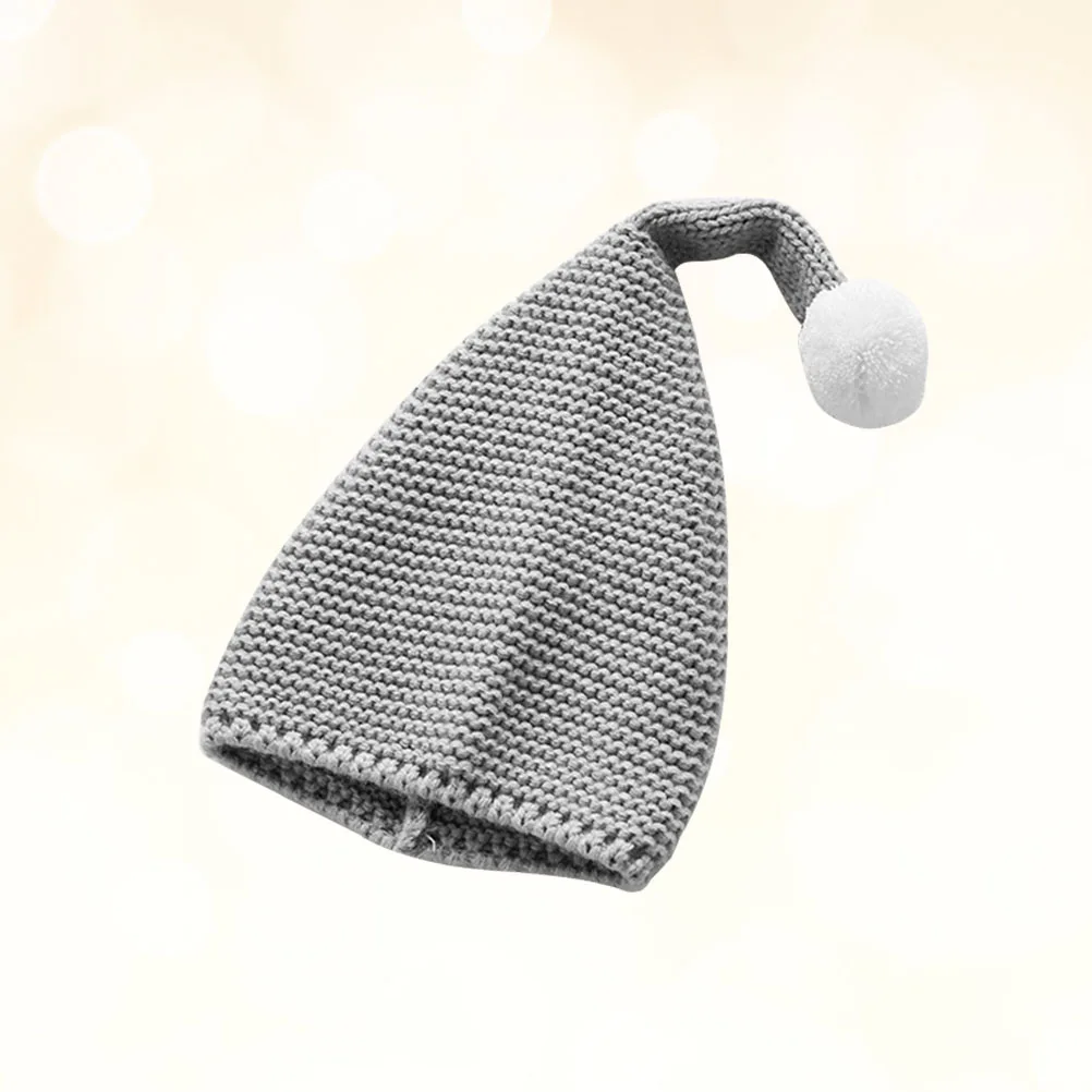 

Christmas Knit Warm Grey Soft Comfortable Stretchy Cute Hairball Hat Hairball Winter Warm Hat Cap