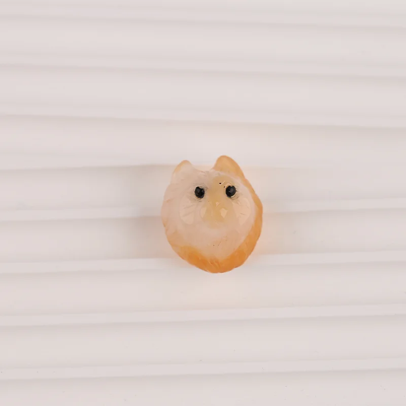 Natural Stone Carved Agate Cat Head Pendant Handmade Animal - DIY Animal  Jewelry Accessories