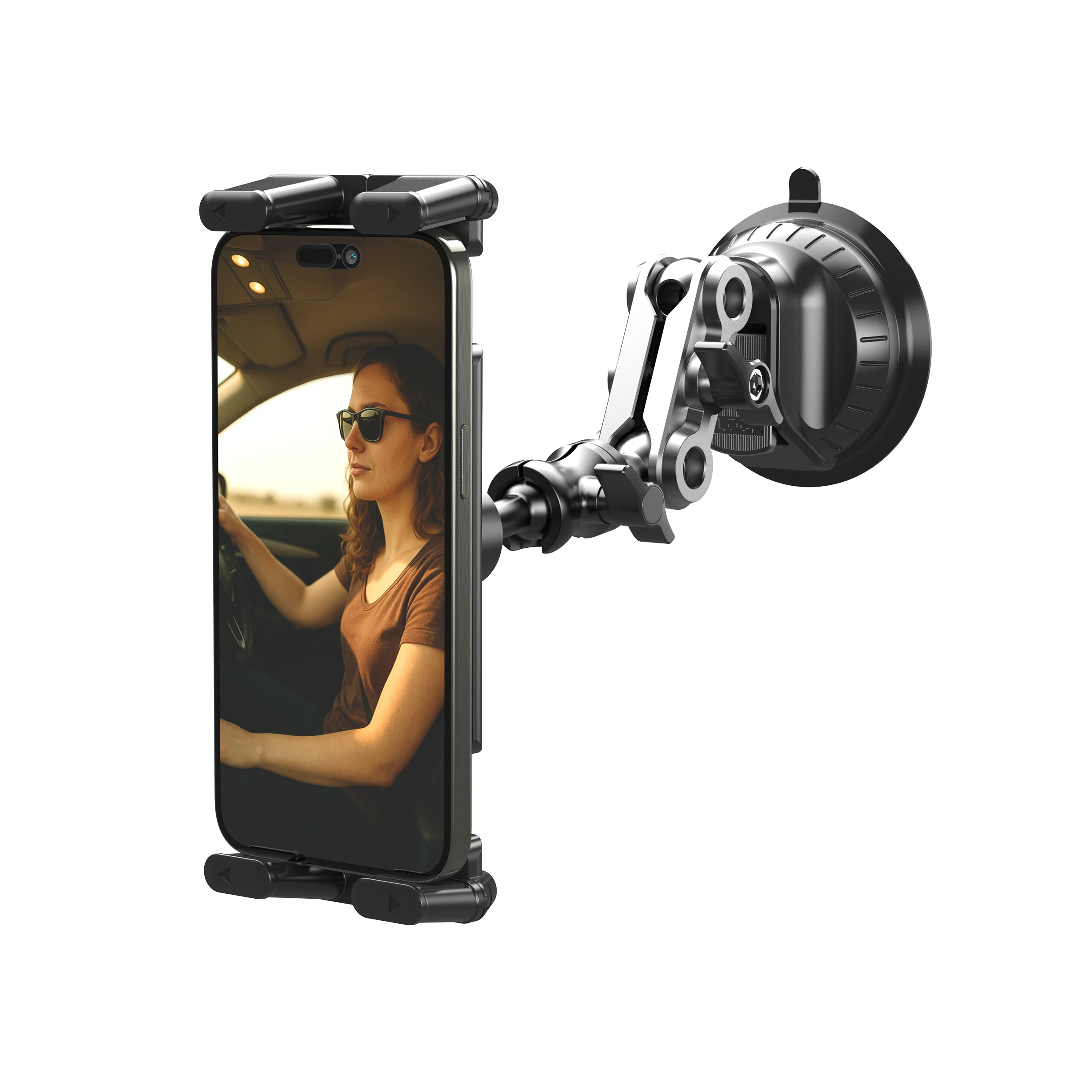 Universelle Autohalterung aus Aluminiumlegierung, verstellbarer Magic Arm für Videoaufnahmen und Vlog-Filmen, für 4"-15" Smartphones und Tablets – Detail 12