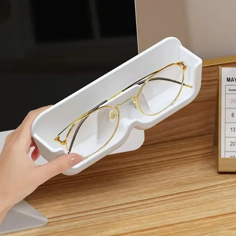 1Pc Wall Mounted Glasses Storage Box Punch-free Self-adhesive Glass Display Cabinet Glasses Storage Box Sunglasses Organizer