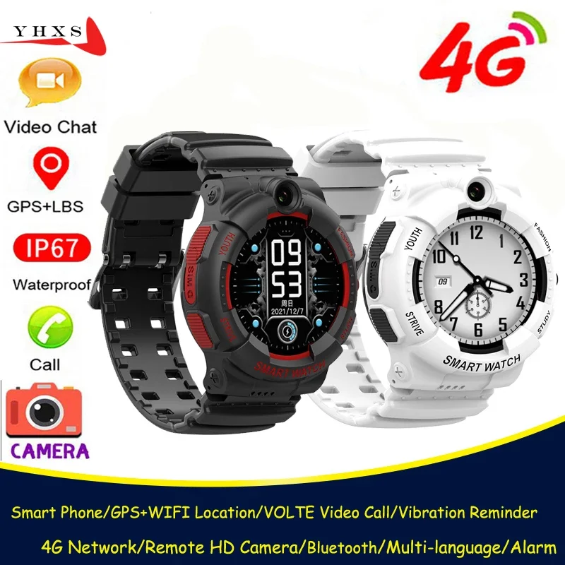 IP67 Waterproof Smart 4G Remote Camera GPS WI-FI Kid Students Wristwatch Video Call Monitor Tracker Location Android Phone Watch