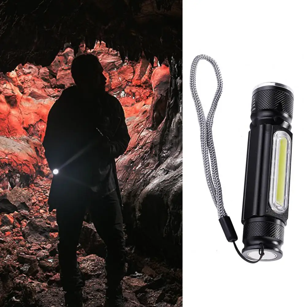 LED Torchlight  Useful Compact Size Energy-saving  Portable Camping LED Flashlight with COB Side Light Home Supplies