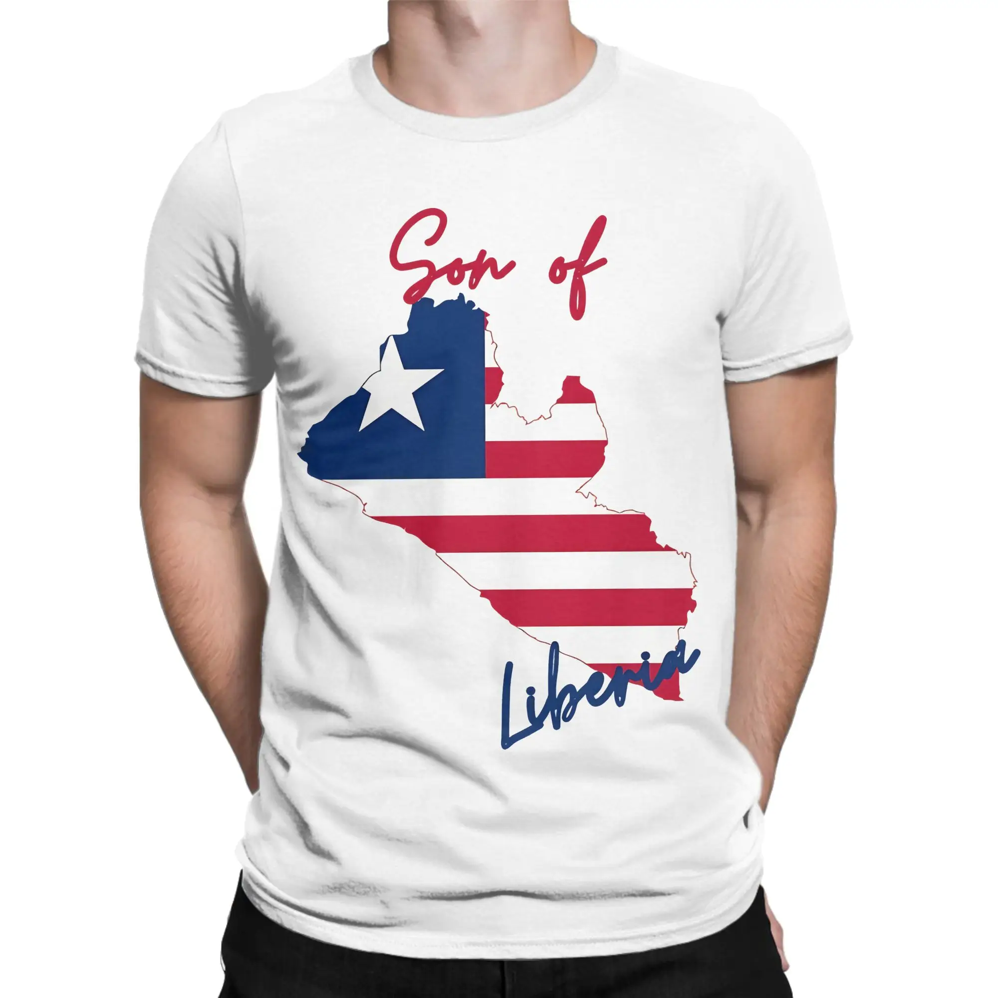 Son Of Liberia Map Flag T-Shirt Summer  Awesome T Shirts Cotton Fashion Tee Shirt For Men's Design Top Tees