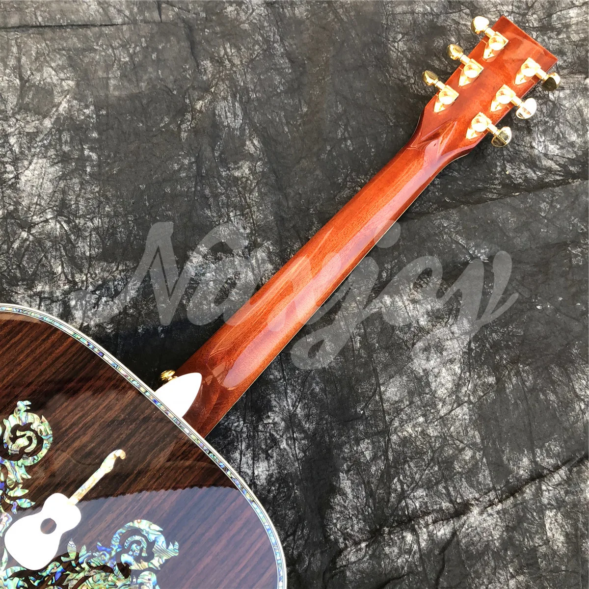 All Solid Wood D Type 100 Model Spruce Rosewood Acoustic Guitar Abalone Inlays Ebony Fingerboard Electric Guitarra