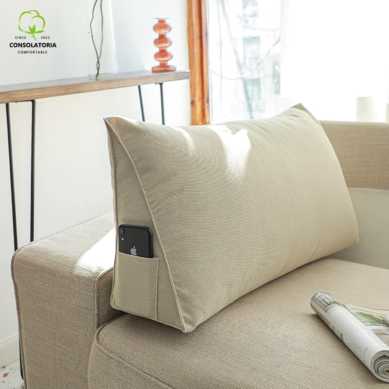 

Canvas Triangle Pillow Large Backrest Triangle Soft Comfortable Support Strength Strong Protection Waist