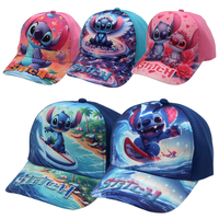 Disney Stitch Snapback Cap Summer Baseball Caps Cute Sunshade Hat Adjustable Sun Hats Embroidered Kids Caps Casual Sports Caps