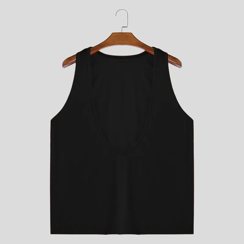 メンズスキニージムディープ V ネックタンクトップレジャー人気のノースリーブスポーツウェアファッションスリムフィットパッチワークボディービルベスト S-2XL