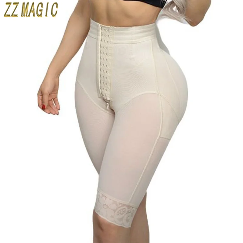 Slim High Waist Flat Belly Panties Fajas Compression Knee length Shorts Butt Lifter Shapewear BBL Hourglass Waist Trainer Shaper