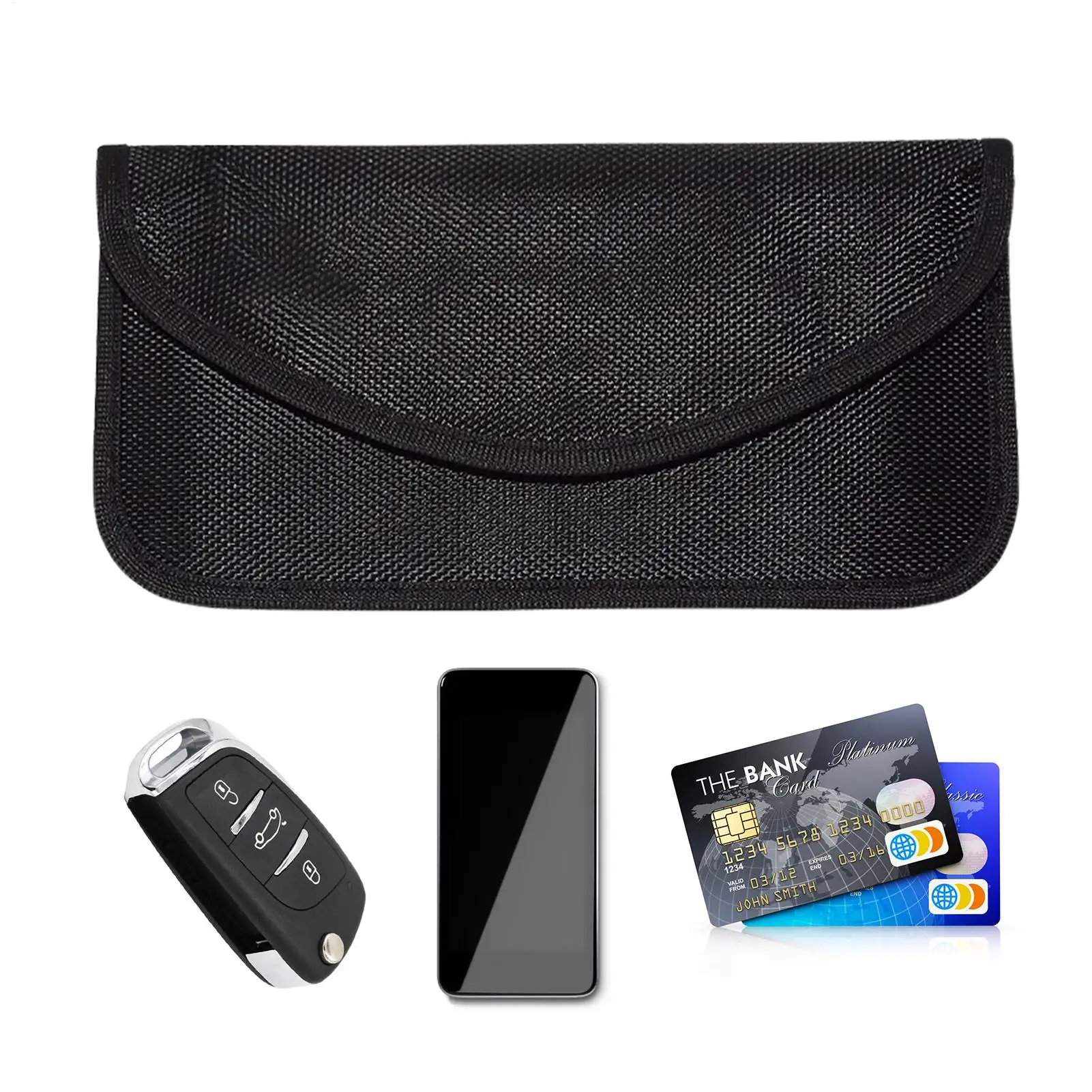 Signalblockierende Tasche, Abschirmtasche, Brieftaschenetui, blockierende Käfigtasche für schlüssellose Autoschlüssel, Strahlenschutz, Signalblocker