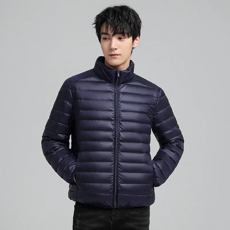 New Arrival 90% White Duck Down Jackets Winter Fashion Stand Collar Slim Fit Parkas Casual Solid Color Man Winter Jacket