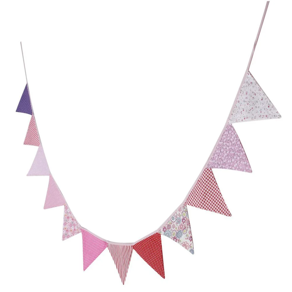 

12 Pcs Decoration Bunting Flag Children's Room Wedding Banner Triangle Party Flags