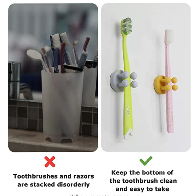 Silicone Toothbrush Razor Holders Hook Wall Door Hooks Towel Key Plug Holder Hangers For Kitchen Bathroom Home Office Organizer