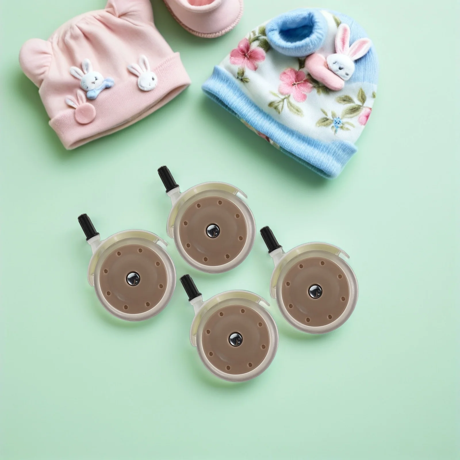 4 قطعة عجلات مشاية للأطفال استبدال عجلة دوارة متينة لعربة عربة عربة عربة النقل السلس المتداول على بلاط الخشب الصلب