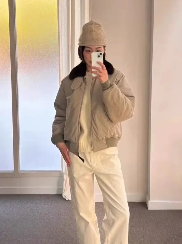 

Winter New Sle Dongdaemun Notng Written Li Zhen And Fur Collar Cotton Jaet Outerwear Korean Version Thiened Long Sve