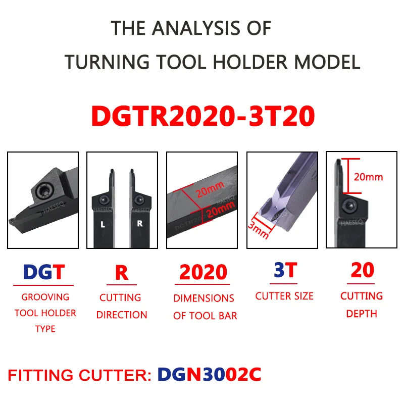 DGTR DGTL CNC Lathe Cutting Tool Herramientas De Torno External Lathe Groove Turning Tool Holder 16mm 20mm 25mm Grooving Cutter