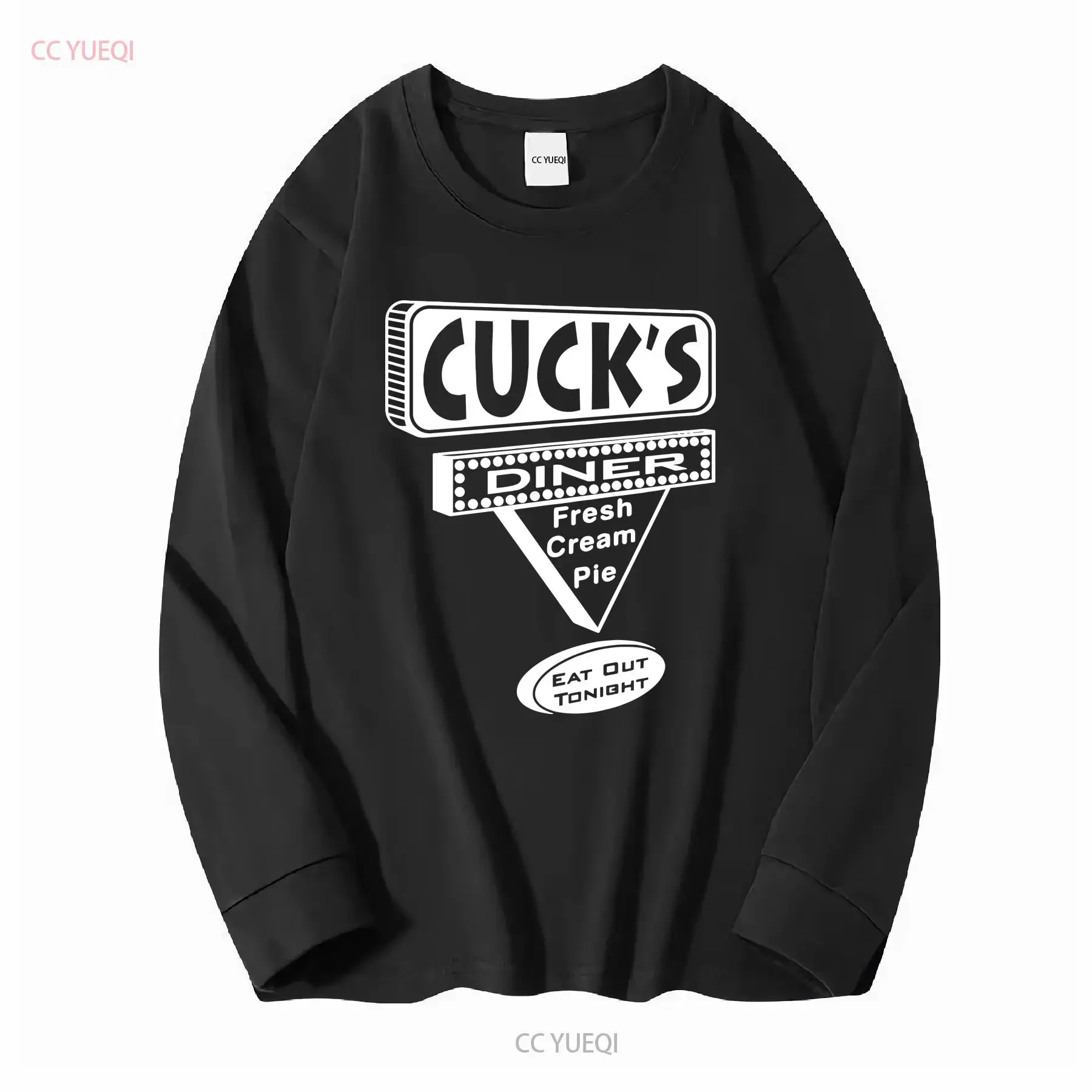 Cuck's Diner Fresh Cream Pie Eat Out Tonight Hotwife Cuckold Life T Shirt long or short sleeves vintage Washed homme Stretched