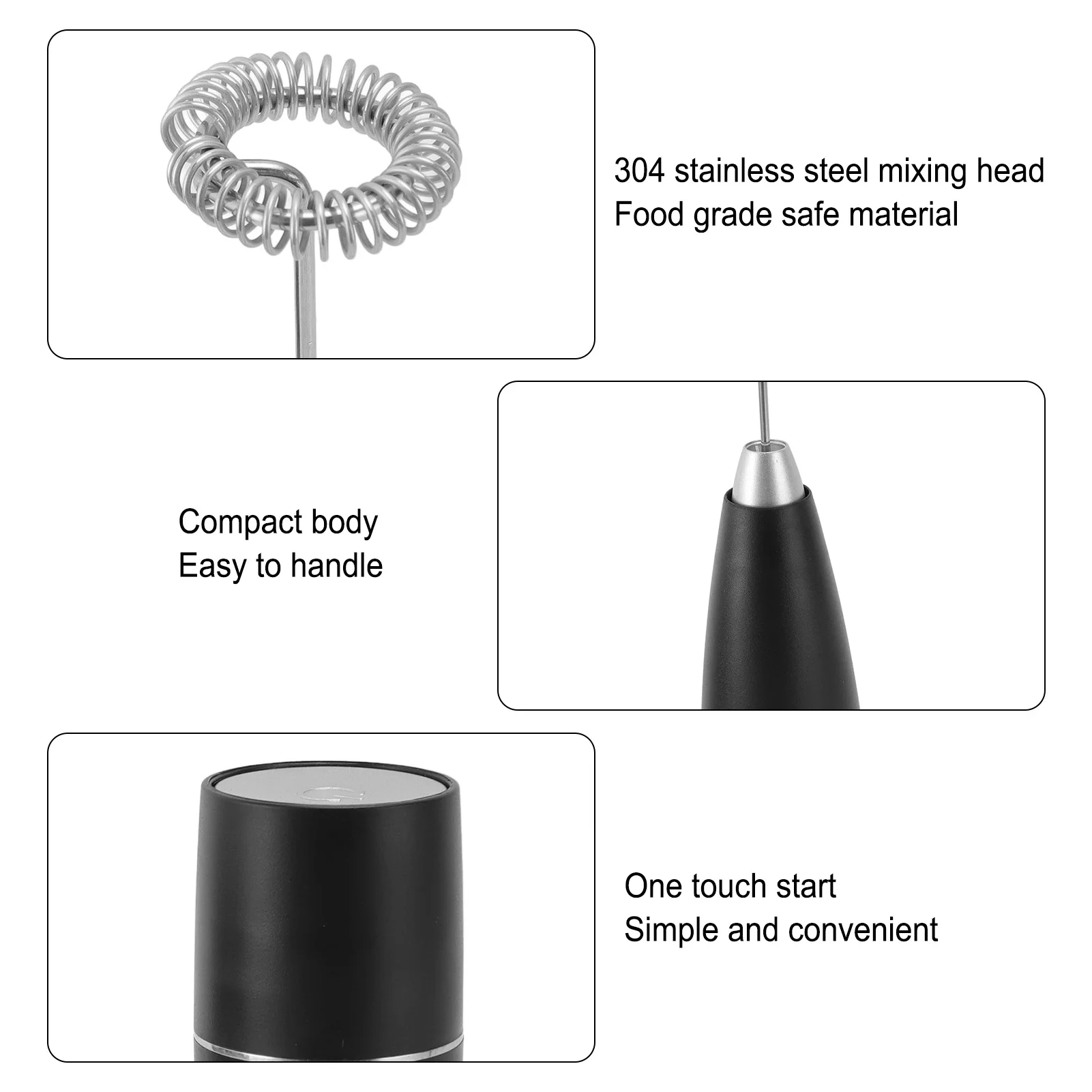 전기 거품기 계란 조미료 음료용 휴대용 배터리 구동 미니 전기 거품 제조기