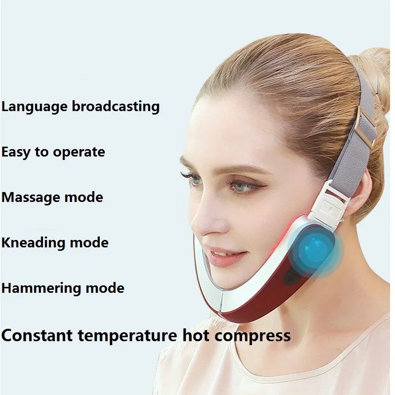 Thin Face Artifact Microcurrent Facial Massage Machine  V Line Face Lifting Red Blu Ray Beauty Instrument