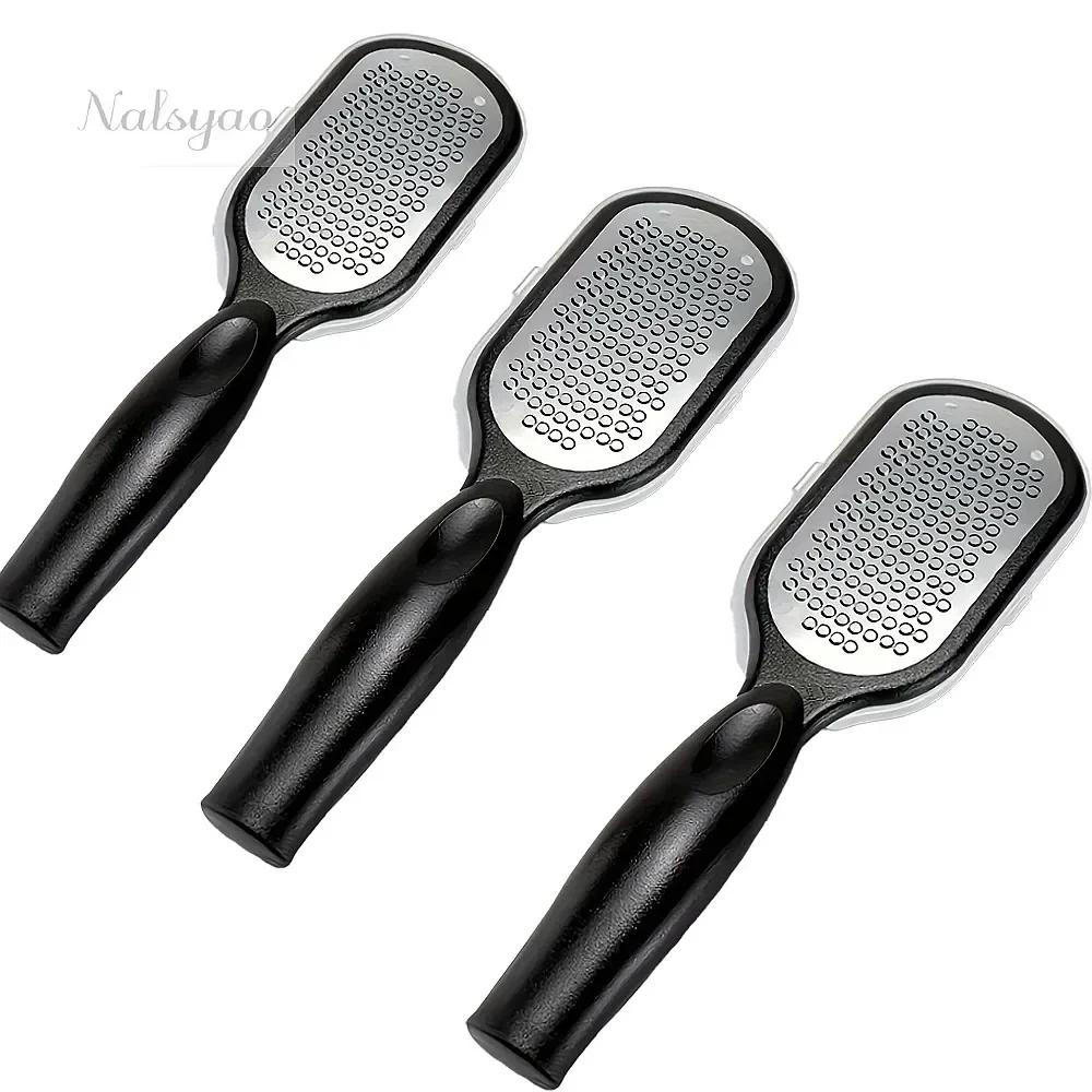 Professional Heavy-Duty Stainless Steel Painless Foot File & Remover with Splash Guard Handle for Cracked Heels Care