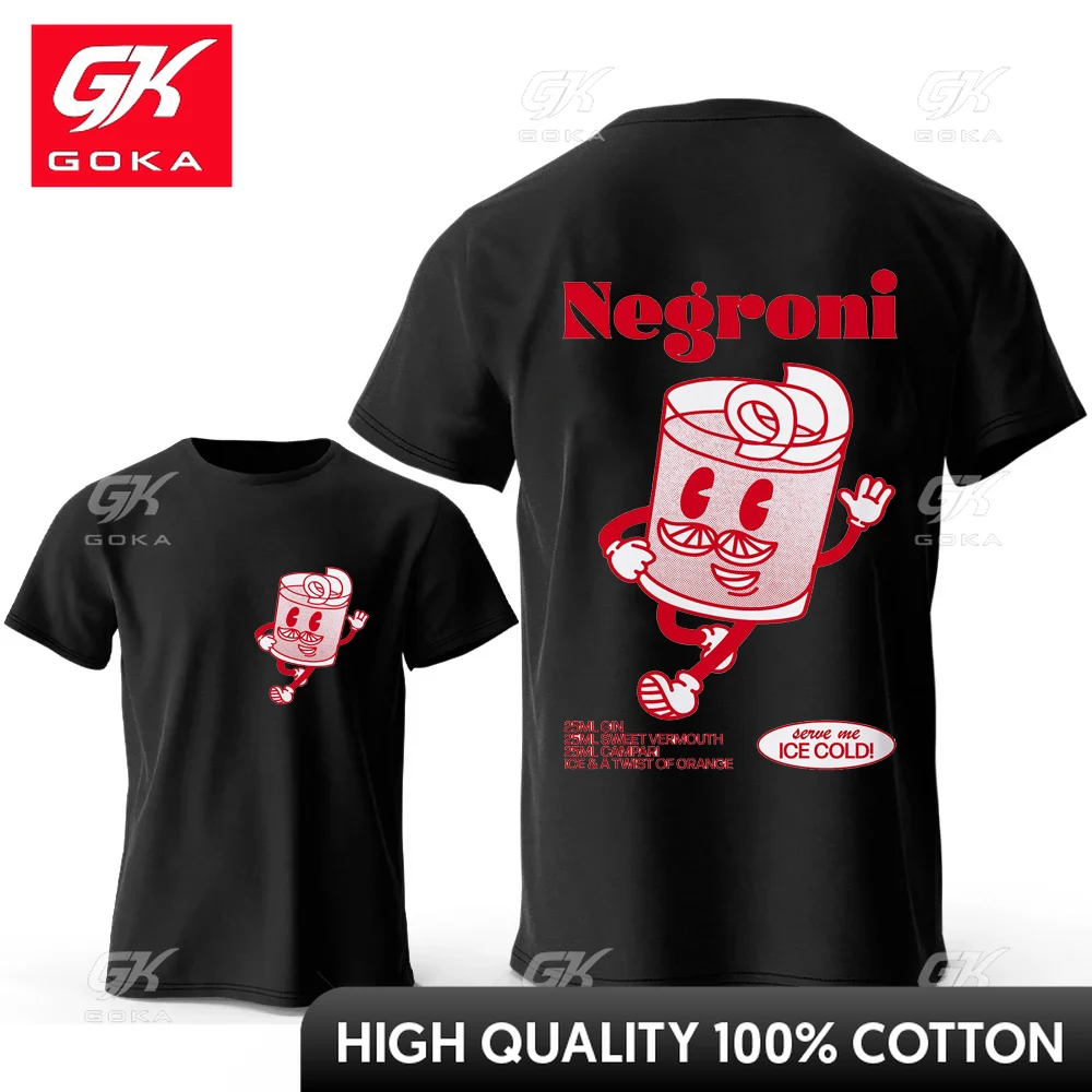 Negroni Cocktail Drink Funny Graphic Tshirts Men Women's Unisex Harajuku Cartoon Y2k T Shirt Fashion Trend T-shirt Streetwear