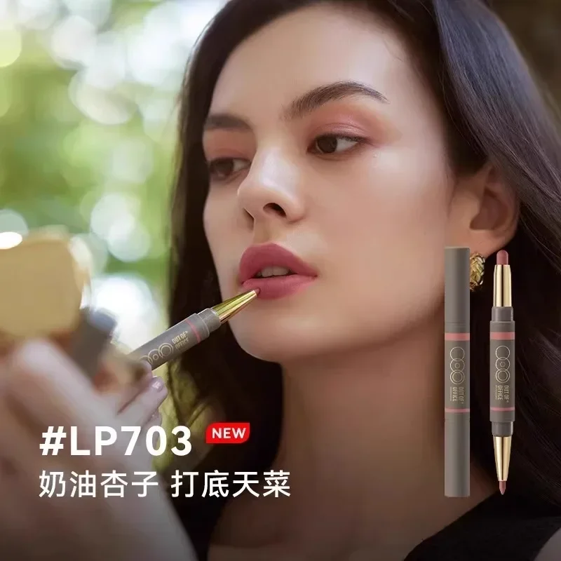 OUTOFFICE Double-ended Lip Liner Matte ลิปสติก Long-Lasting Waterproof Rare Beauty Lip Pencil Lip Plumping แต่งหน้าเครื่องสําอาง