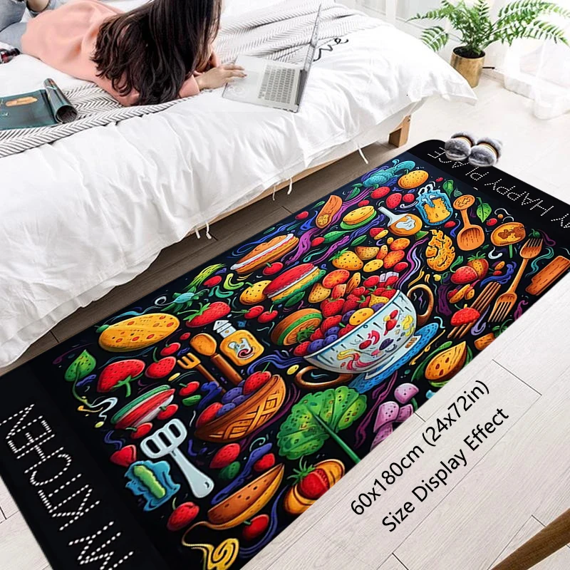 Decorative Kitchen Mats Fruit Art Entrance Doormat Hallwy Cartpet Room Inside Rug Foot Carpets Bath Rugs Floor Non-slip Yoga Mat