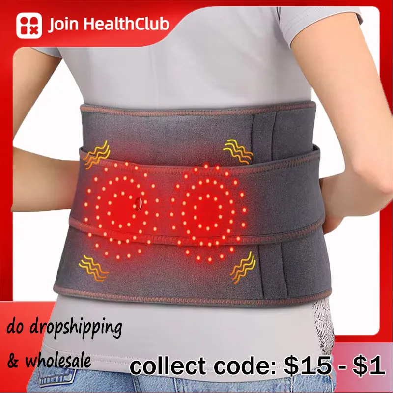

Rechargeable Waist Massager Belt - Red Light Heating & Vibration Functions, Menstrual Heating Pad for Period Relief