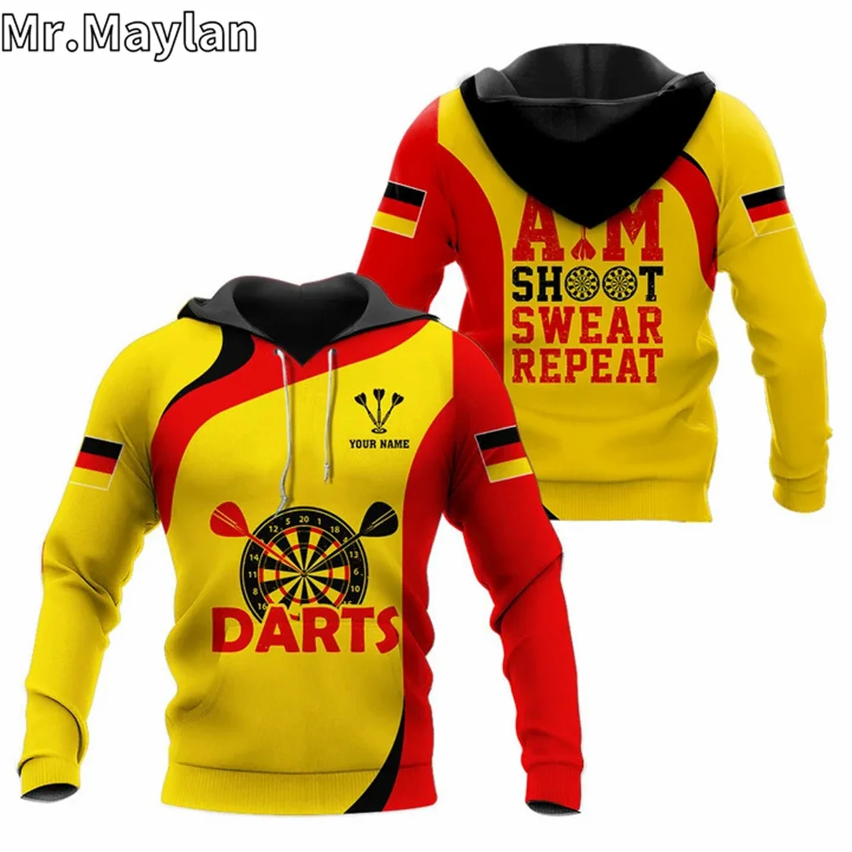 

German Darts 3D Personalized Apparel Jacket Men/Women Hoodie Unisex Casual Sports Streetwear Sweatshirt Pullover Sudadera Hombre