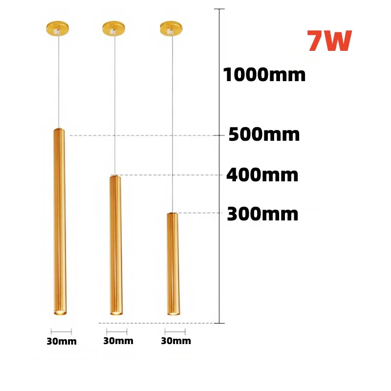 Simples Candelabro LED Moderno, Bar Linha Lâmpada, Restaurante Bar Recepção, Lâmpada de cabeceira, Iluminação Interior, 7W, 110V-220V, 7W