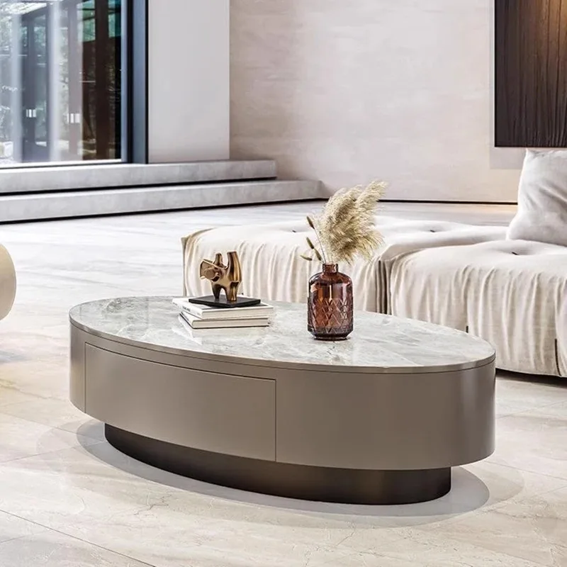 

Large Size Modern Coffee Table Wood Simple Round Transform Minimalist Coffee Table Space Saving Kaffee Tische Home Decoration