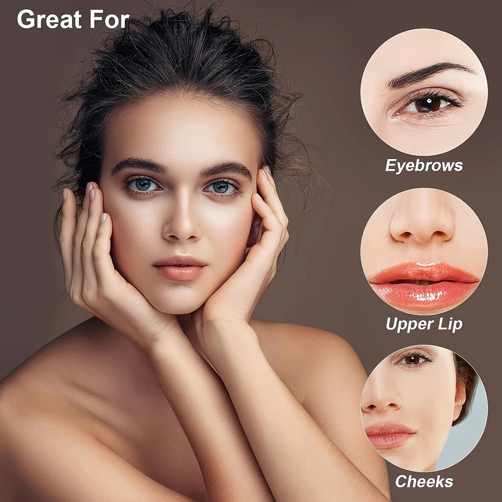 شمع Viilife الناعم لمجموعة تشكيل الحواجب الدقيقة لإزالة شعر الوجه يتضمن أعواد شمع ورقية بدون كهرباء شعر للسفر