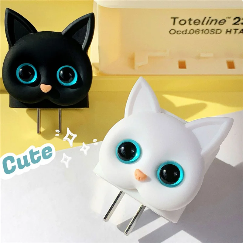 Cute Cartoon Cat Protector Organizer Data Line Management Charging Safe Winder For IPhone IPad 11 14 18W 20W Charger Protection