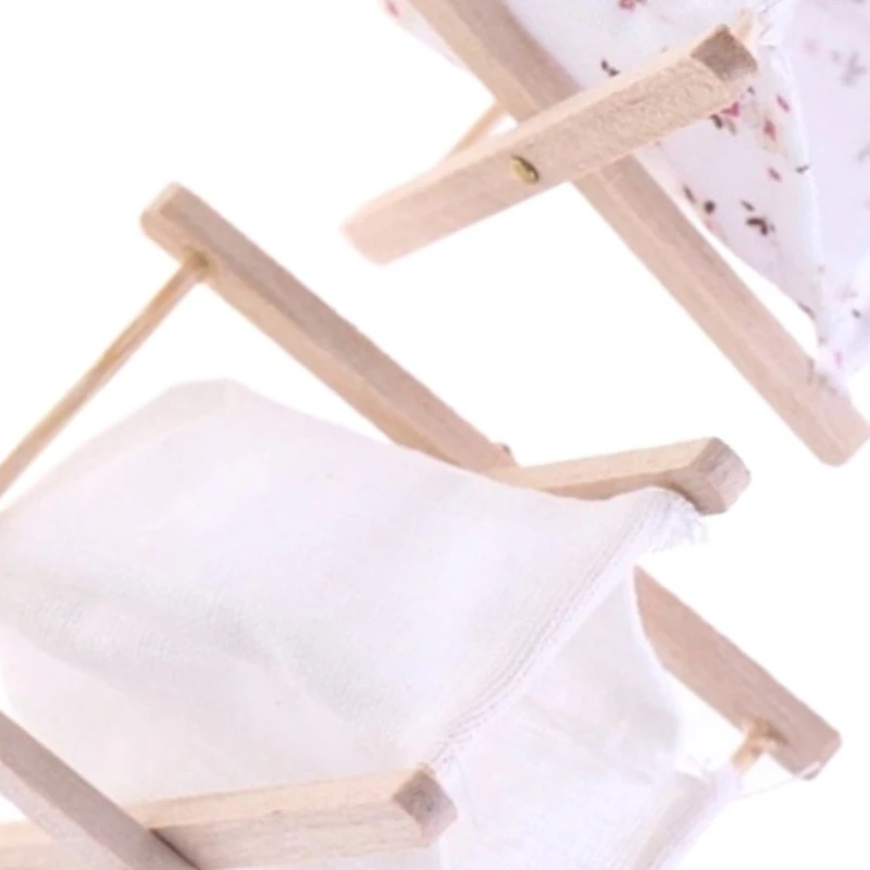 سلة ملابس قذرة من القماش قابلة للطي مصغرة 1:12 نموذج بيت الدمى لغرفة النوم والحمام لعبة أطفال