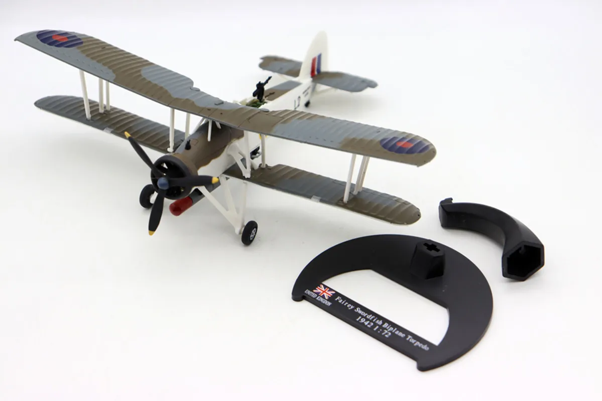 NEW 1/72 Fairey Swordfish Biplane 1942 UK WW2 Airplane Fighter Model Collection Aircraft Gifts in Stock