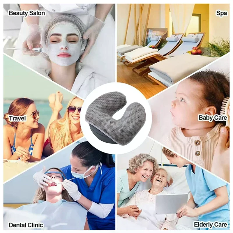 

1*Coral Fleece Head Pad Towels U-Shaped Facial Pillow Covers Thickened Headrest Cushion Facial Care Beauty SPA Massage Supplies