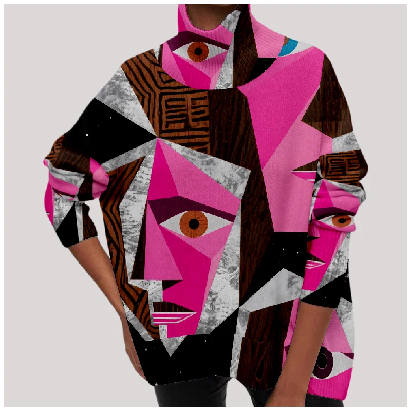 

Зимний свитер с высоким воротником, классический пуловер, свитера, свободный джемпер y2k, модная верхняя одежда, уличная одежда, наряды