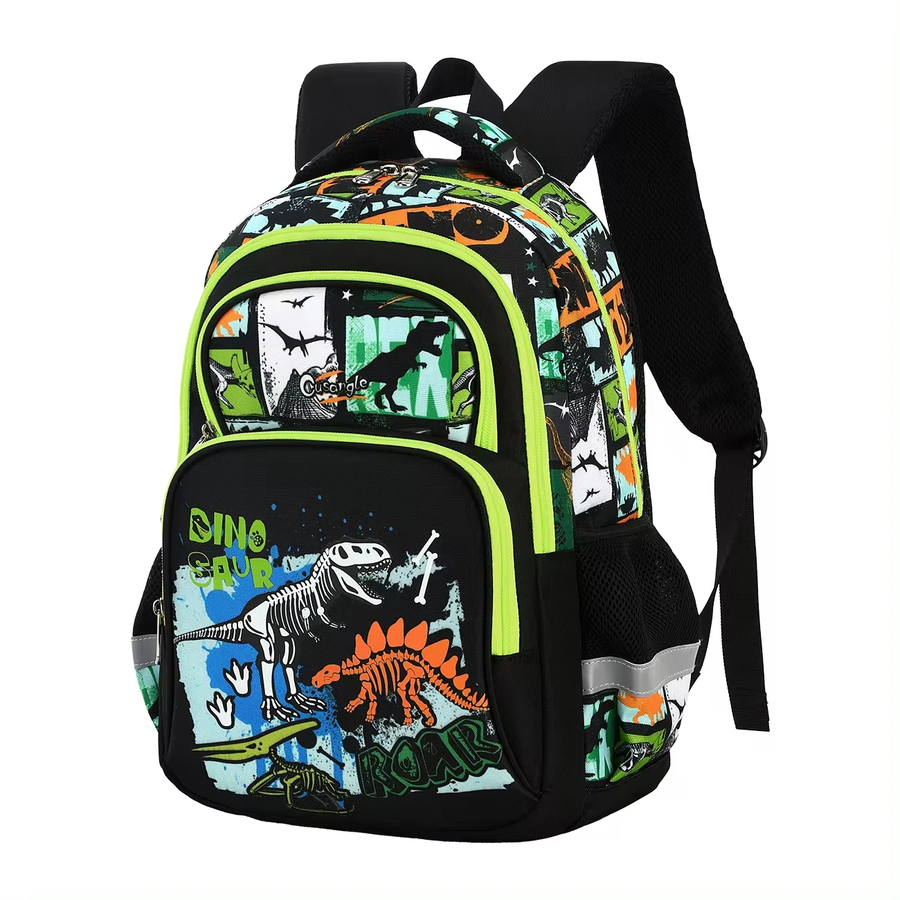 

Black Double Dinosaur Primary School Students Backpack Kids Cartoon School Bag Waterproof Factory Hot Sale