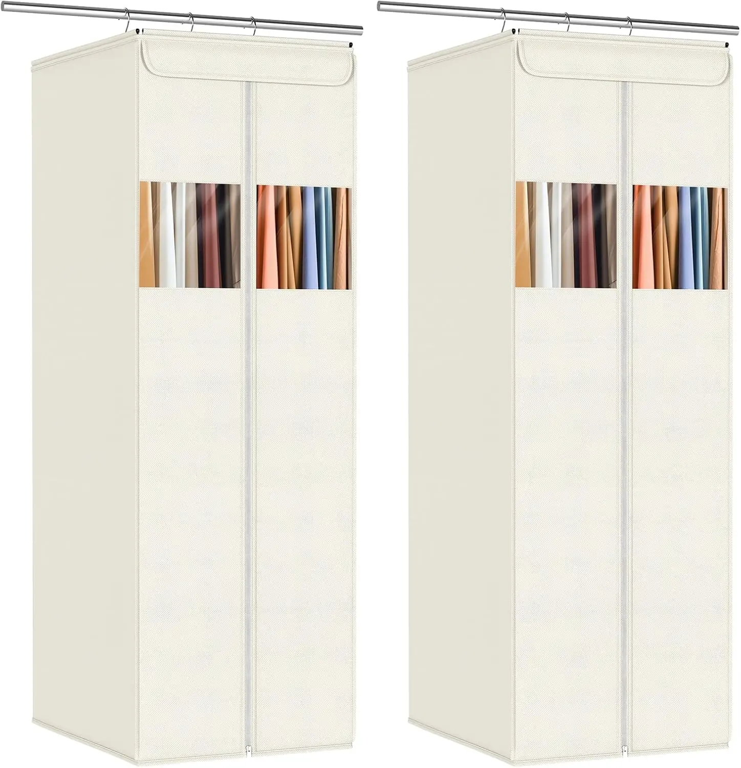 

Clear Garment Bags for Hanging Clothes 54" Large Hanging Garment Bag for Closet Storage with Clear Window Space Saving G