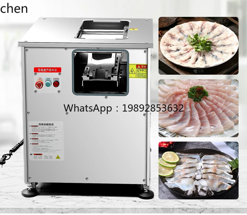 เครื่องตัดปลาอัตโนมัติเชิงพาณิชย์ เครื่องหั่นปลาดอง ปลาสไลด์ไฟฟ้าอเนกประสงค์