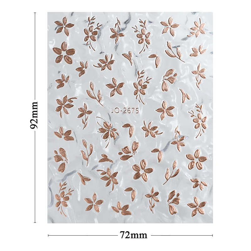 1PC Spring Palm Flowers Leaves 3D Nail Stickers Self-Adhesive Slider Nail Art Decorations Geometry Decals Manicure Accessories