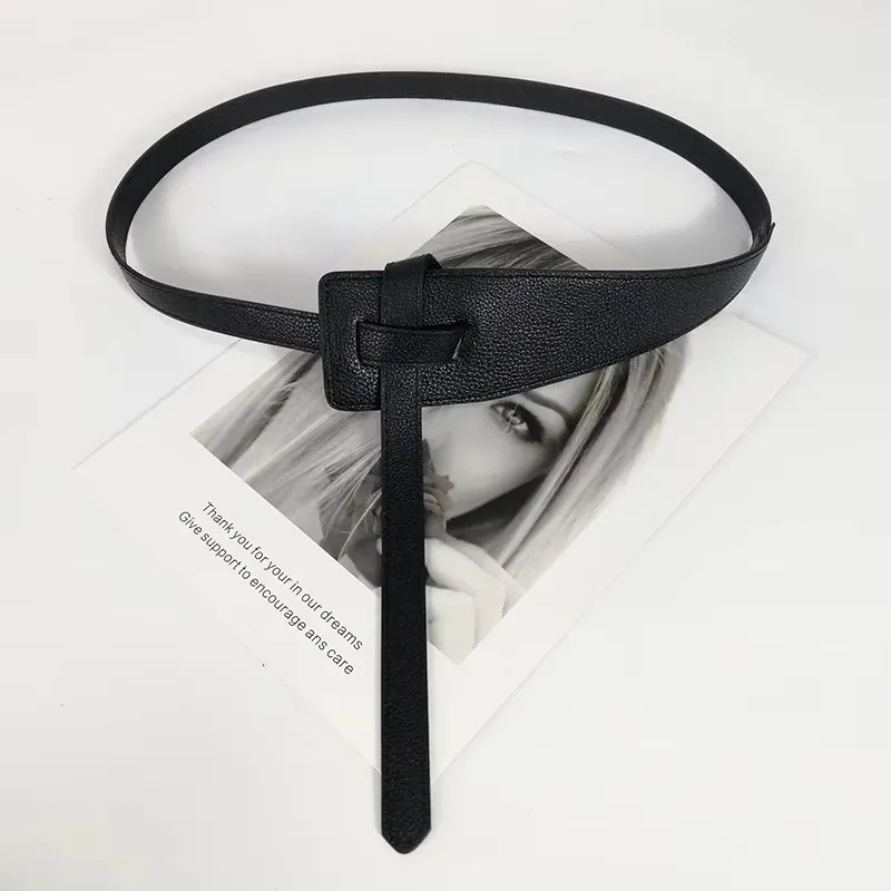Designer Gürtel Für Frauen Hohe Qualität Knoten Weiche Pu Leder Langen Bund Weibliche Taille Kleid Mantel Korsett Breiten Gürtel Cummerbunds – Detail 5