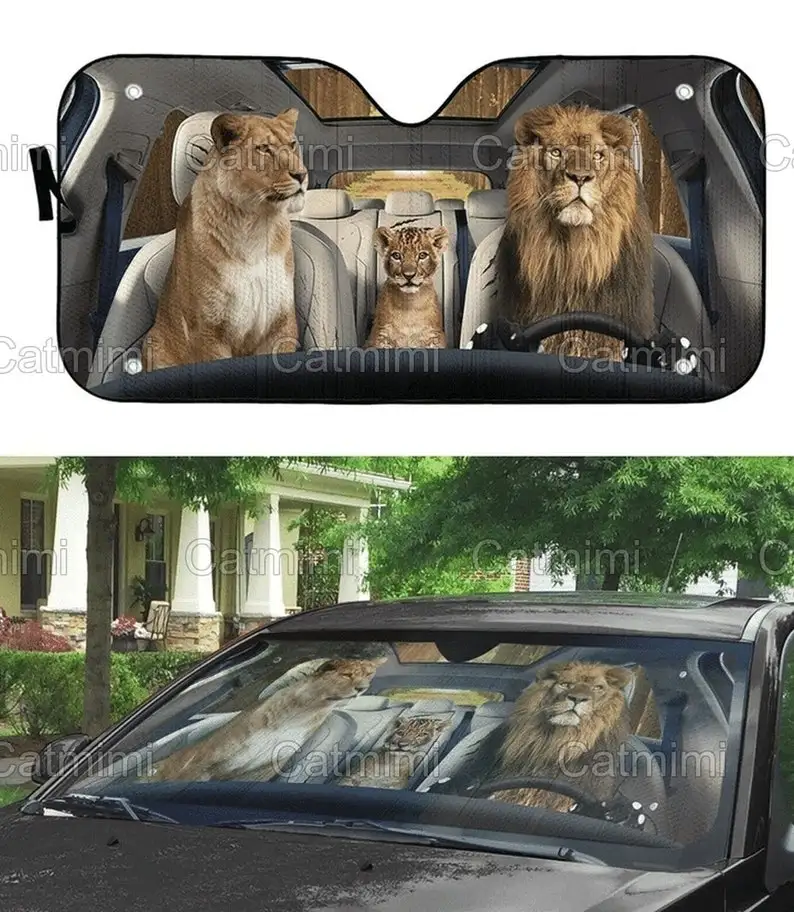 

Lion Family Car Sun Shade, Lion Auto Sun Shade, Funny Lion Sun Shade, Lion Animal Sun Shade, Car Sun Protector, Gifts For Him PH