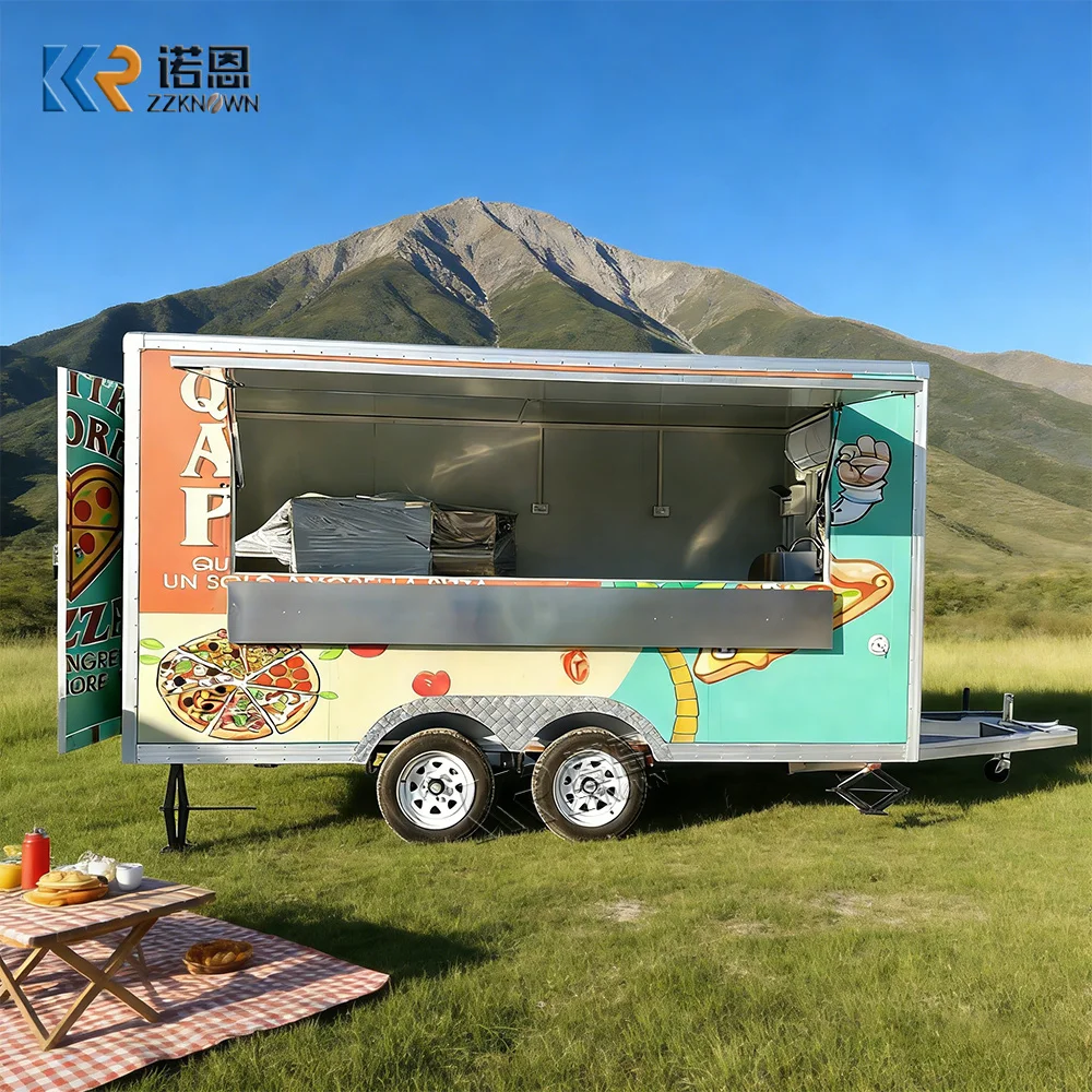 

Stainless Steel Portable Food Truck Professional BBQ Taco Truck Mobile Kebab Modern Food Van Trailer With Full Kitchen