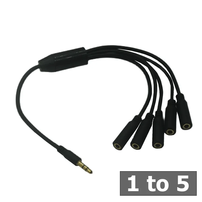 3.5mm 5 Way Port Aux Multi Headphone Earphone Audio Splitter Adapter 3.5mm Jack HUB Spliter Cable Extender 1 Male To 4 Female 5