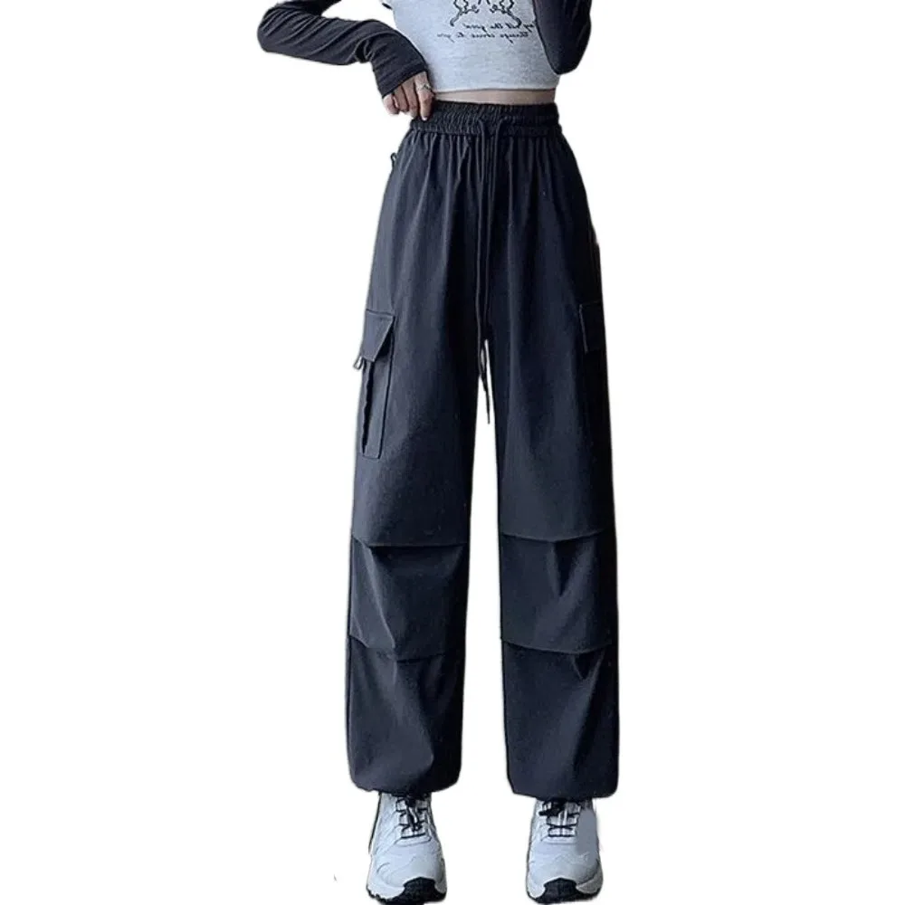 

All March Y2K Wide Leg Loose Pants Straight Solid Color High Waist Trousers Elastic Waist Streetwear Sweat Pants Women Girls