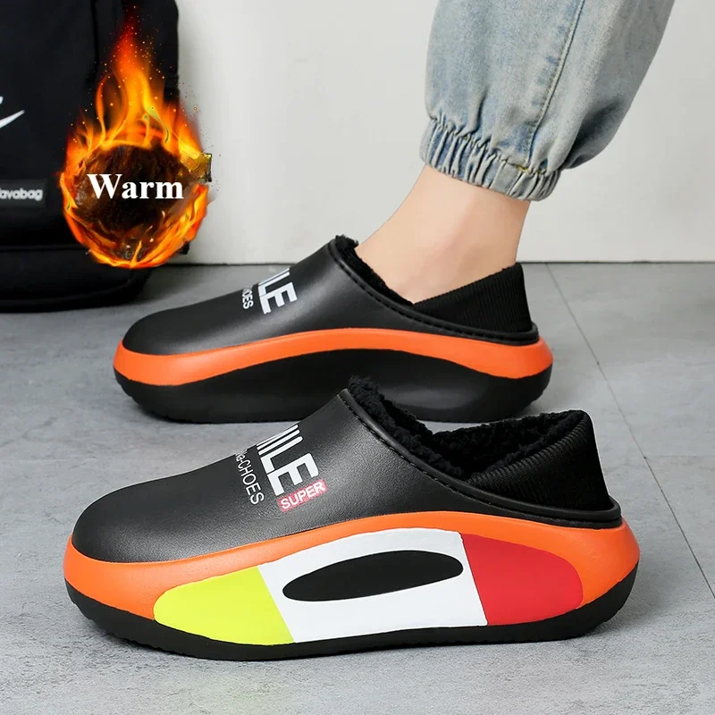 Winter Men Shoes Warm Slippers Cotton Slippers Men's Couple Home Bedroom Plush Slipper Snow Boot House Shoes slide Male sneakers