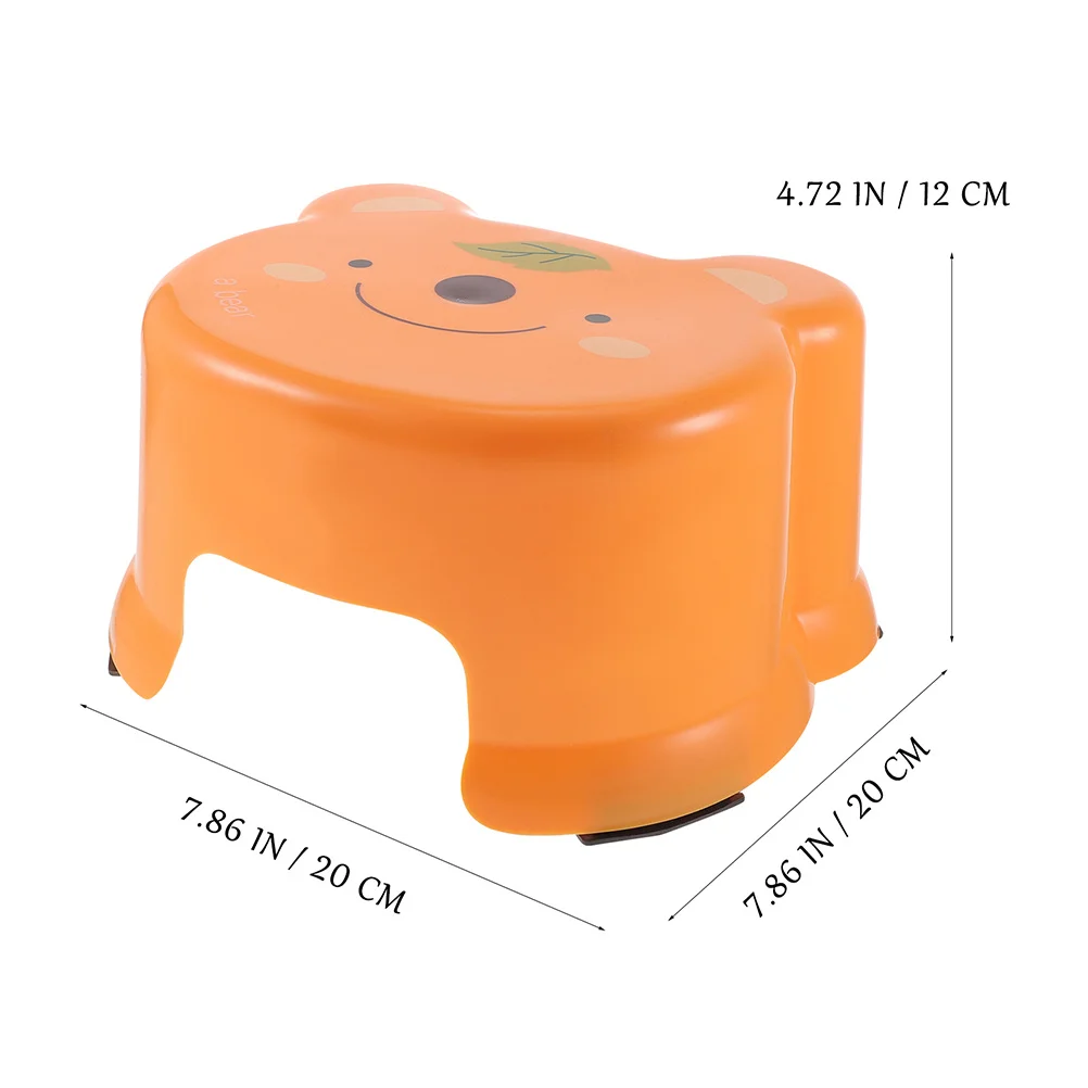 2Pcs Non-Slip Plastic Step Stool Cartoon Safety Low Stool for Changing Shoes Home Kindergarten Bathroom Use